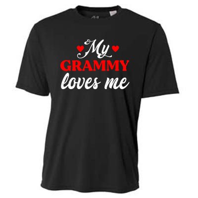 Grandma Lover Grandchild Mothers Day My Grammy Loves Me Cooling Performance Crew T-Shirt