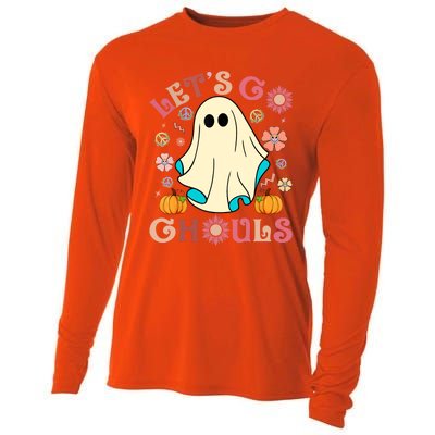 Groovy Lets Go Ghouls Halloween Ghost Outfit Gift Cooling Performance Long Sleeve Crew