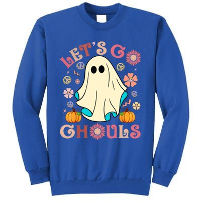 Groovy Lets Go Ghouls Halloween Ghost Outfit Gift Sweatshirt