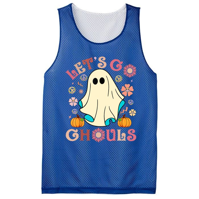 Groovy Lets Go Ghouls Halloween Ghost Outfit Gift Mesh Reversible Basketball Jersey Tank