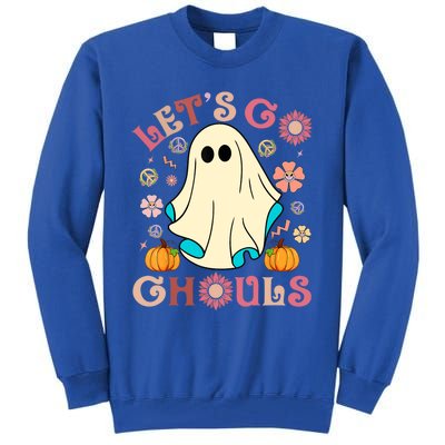 Groovy Lets Go Ghouls Halloween Ghost Outfit Gift Tall Sweatshirt