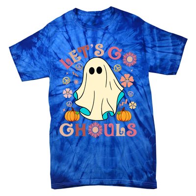 Groovy Lets Go Ghouls Halloween Ghost Outfit Gift Tie-Dye T-Shirt