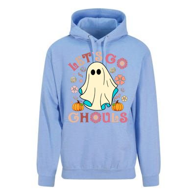 Groovy Lets Go Ghouls Halloween Ghost Outfit Gift Unisex Surf Hoodie