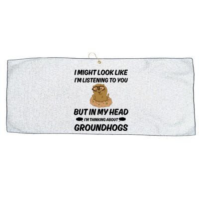 Groundhog Lover Gift Large Microfiber Waffle Golf Towel