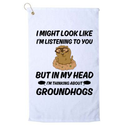 Groundhog Lover Gift Platinum Collection Golf Towel