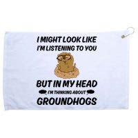 Groundhog Lover Gift Grommeted Golf Towel