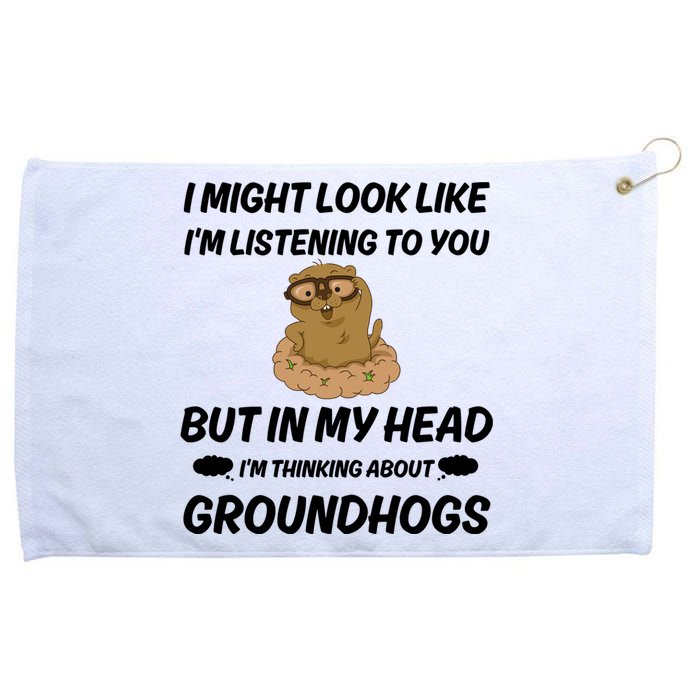 Groundhog Lover Gift Grommeted Golf Towel