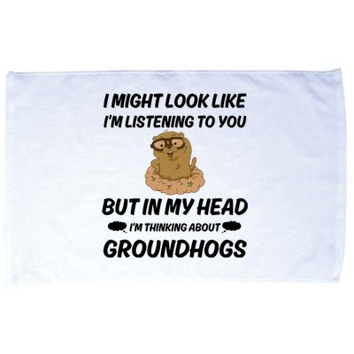 Groundhog Lover Gift Microfiber Hand Towel