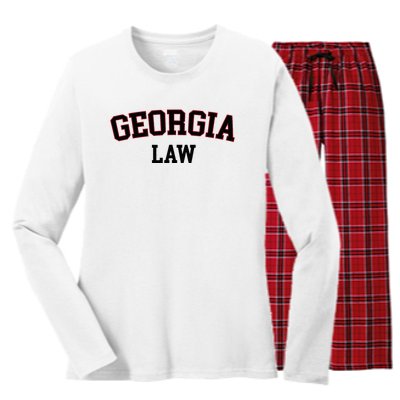 Georgia Law Georgia Bar Graduate Gift Lawyer College Women's Long Sleeve Flannel Pajama Set 