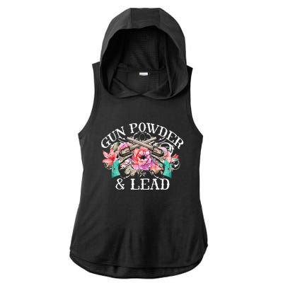 Gunpowder & Lead Gunpowder Day Shooting Art Ladies PosiCharge Tri-Blend Wicking Draft Hoodie Tank