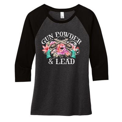 Gunpowder & Lead Gunpowder Day Shooting Art Women's Tri-Blend 3/4-Sleeve Raglan Shirt