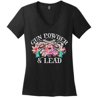 Gunpowder & Lead Gunpowder Day Shooting Art Women's V-Neck T-Shirt