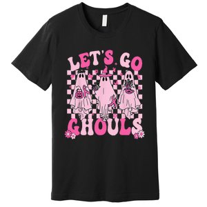 Groovy Let's Go Ghouls Cute Ghosts Funny Halloween Premium T-Shirt