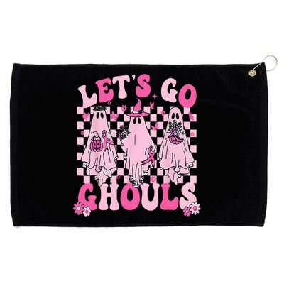 Groovy Let's Go Ghouls Cute Ghosts Funny Halloween Grommeted Golf Towel