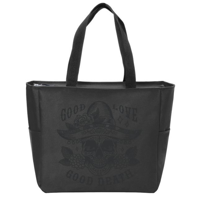 Good Love Good Death Skull Dia De Los Muertos Zip Tote Bag