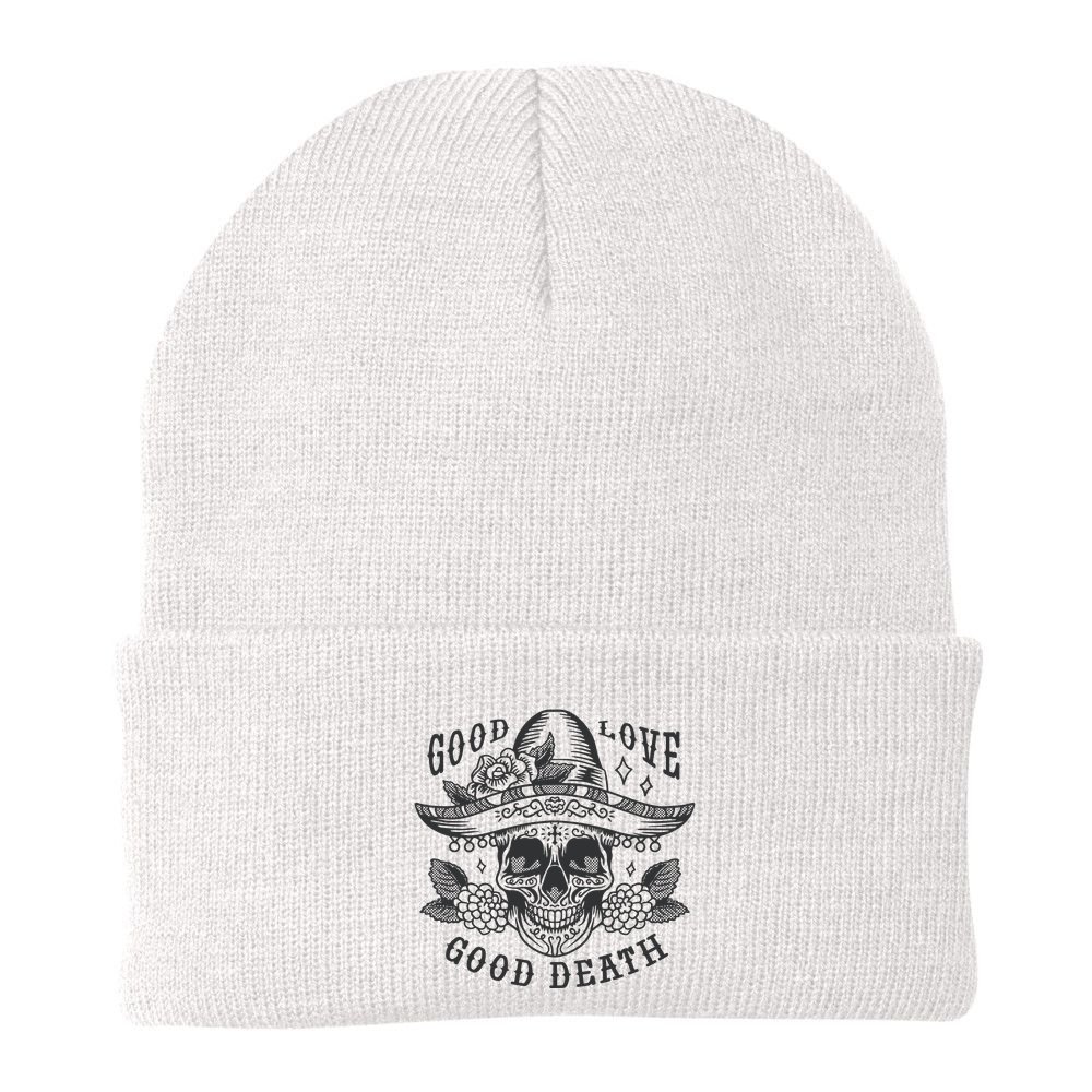Good Love Good Death Skull Dia De Los Muertos Beanie