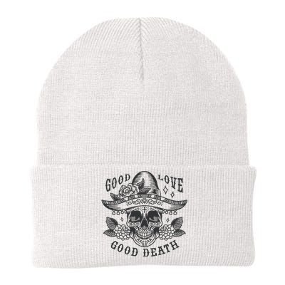 Good Love Good Death Skull Dia De Los Muertos Knit Cap Winter Beanie