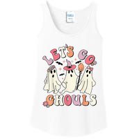 groovy lets go ghouls halloween ghost out costume Ladies Essential Tank