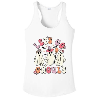 groovy lets go ghouls halloween ghost out costume Ladies PosiCharge Competitor Racerback Tank