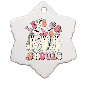 groovy lets go ghouls halloween ghost out costume Ceramic Star Ornament