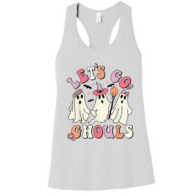 groovy lets go ghouls halloween ghost out costume Women's Racerback Tank