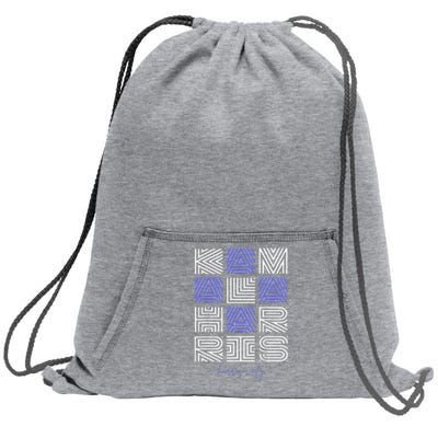 Geometry Lettering Sweatshirt Cinch Pack Bag