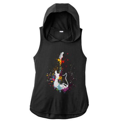 Guitar Lover Ladies PosiCharge Tri-Blend Wicking Draft Hoodie Tank