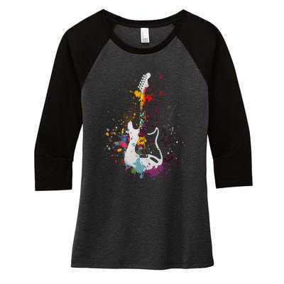 Guitar Lover Women's Tri-Blend 3/4-Sleeve Raglan Shirt