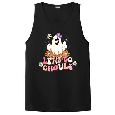 Groovy Lets Go Ghouls Ghost Retro Halloween Wo Girl PosiCharge Competitor Tank