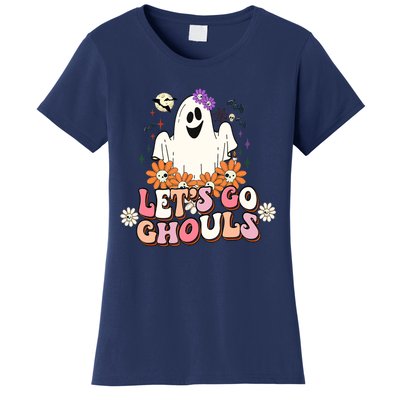 Groovy Lets Go Ghouls Ghost Retro Halloween Wo Girl Women's T-Shirt