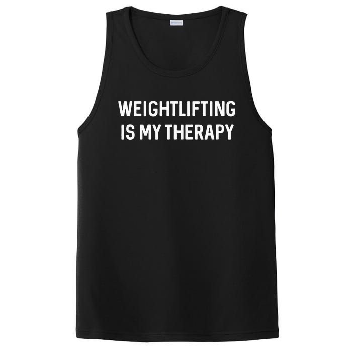 Gym Lover Gifts Weightlifting Is My Therapy Funny Workout PosiCharge Competitor Tank