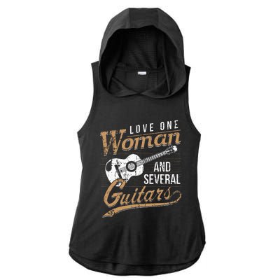 Guitar Lovers Guitarist Musician Band Playing Gifts Ladies PosiCharge Tri-Blend Wicking Draft Hoodie Tank