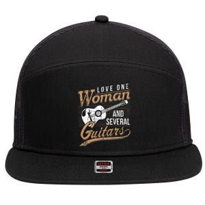 Guitar Lovers Guitarist Musician Band Playing Gifts 7 Panel Mesh Trucker Snapback Hat