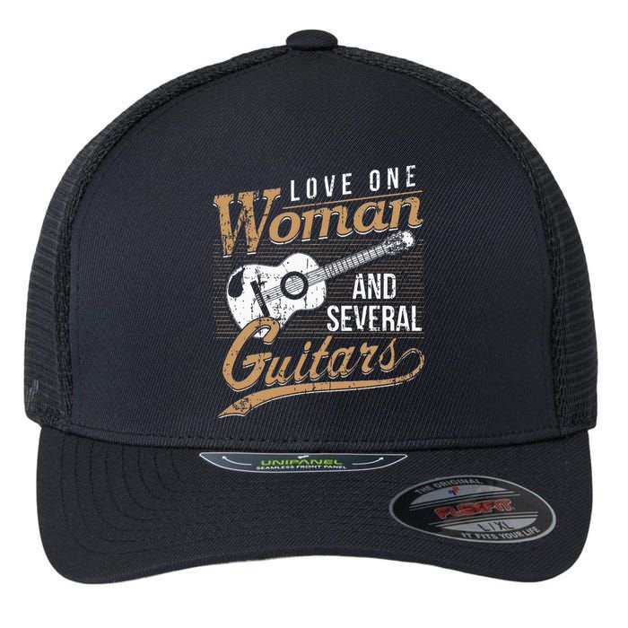 Guitar Lovers Guitarist Musician Band Playing Gifts Flexfit Unipanel Trucker Cap