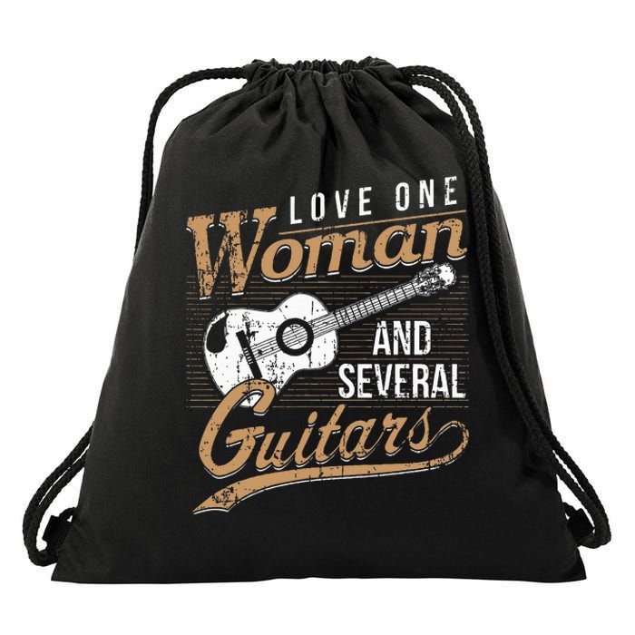 Guitar Lovers Guitarist Musician Band Playing Gifts Drawstring Bag