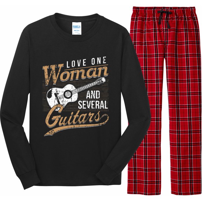 Guitar Lovers Guitarist Musician Band Playing Gifts Long Sleeve Pajama Set