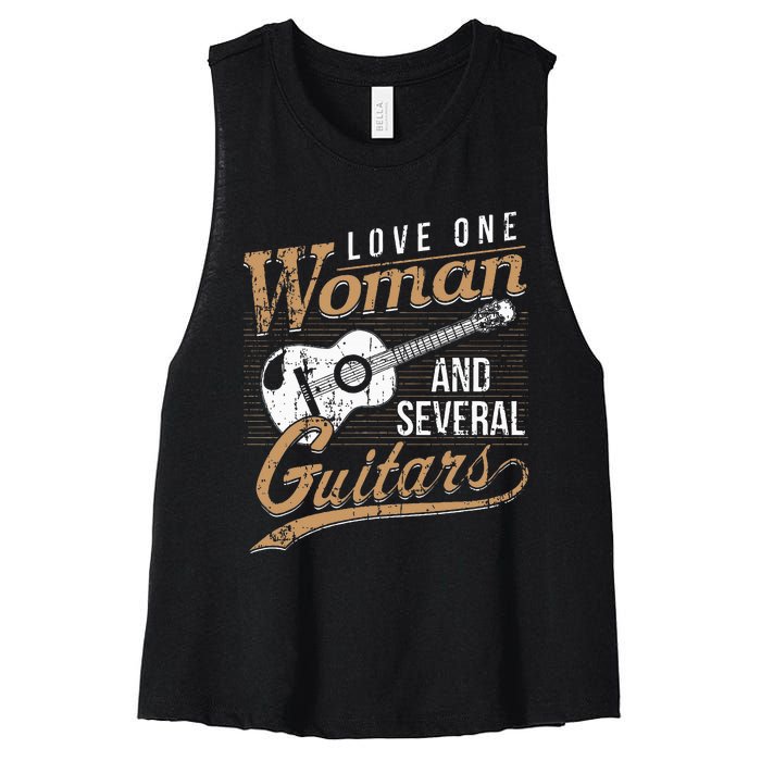 Guitar Lovers Guitarist Musician Band Playing Gifts Women's Racerback Cropped Tank