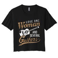 Guitar Lovers Guitarist Musician Band Playing Gifts Women's Crop Top Tee