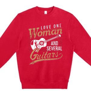 Guitar Lovers Guitarist Musician Band Playing Gifts Premium Crewneck Sweatshirt