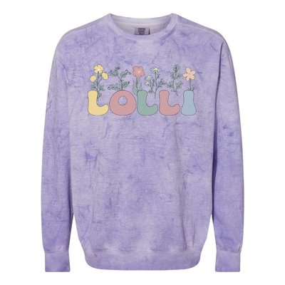 Groovy Lolli Grandmother Flowers Lolli Grandma Colorblast Crewneck Sweatshirt