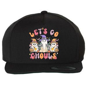 Groovy Lets Go Ghouls Cute Ghost Halloween Spooky Season Funny Gift Wool Snapback Cap