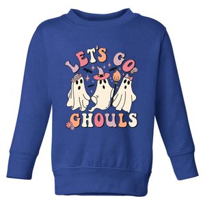 Groovy Lets Go Ghouls Halloween Cute Ghost Funny Great Gift Toddler Sweatshirt