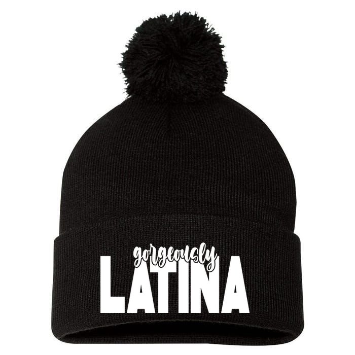 Gorgeously Latina Pom Pom 12in Knit Beanie