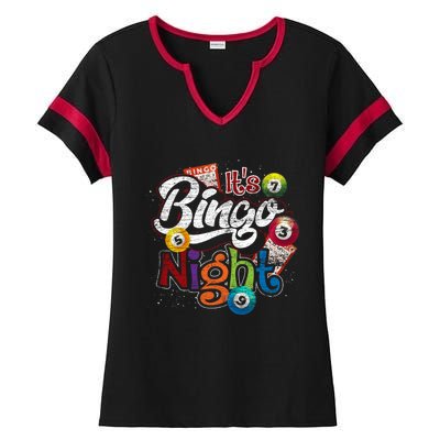 Gambling Lover Gift Its Bingo Night Funny Lottery Bingo Ladies Halftime Notch Neck Tee