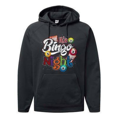 Gambling Lover Gift Its Bingo Night Funny Lottery Bingo Performance Fleece Hoodie