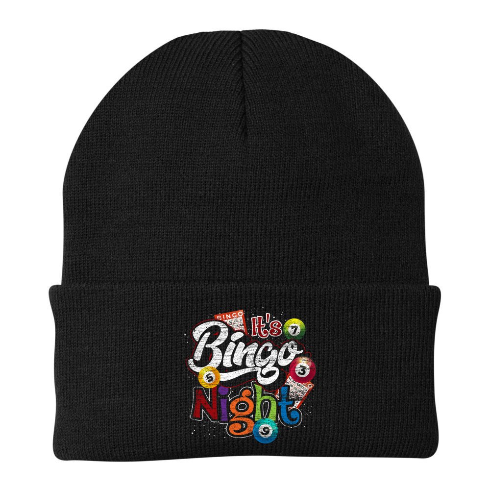 Gambling Lover Gift Its Bingo Night Funny Lottery Bingo Beanie
