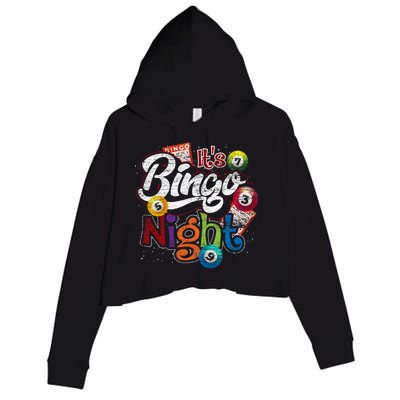 Gambling Lover Gift Its Bingo Night Funny Lottery Bingo Crop Fleece Hoodie