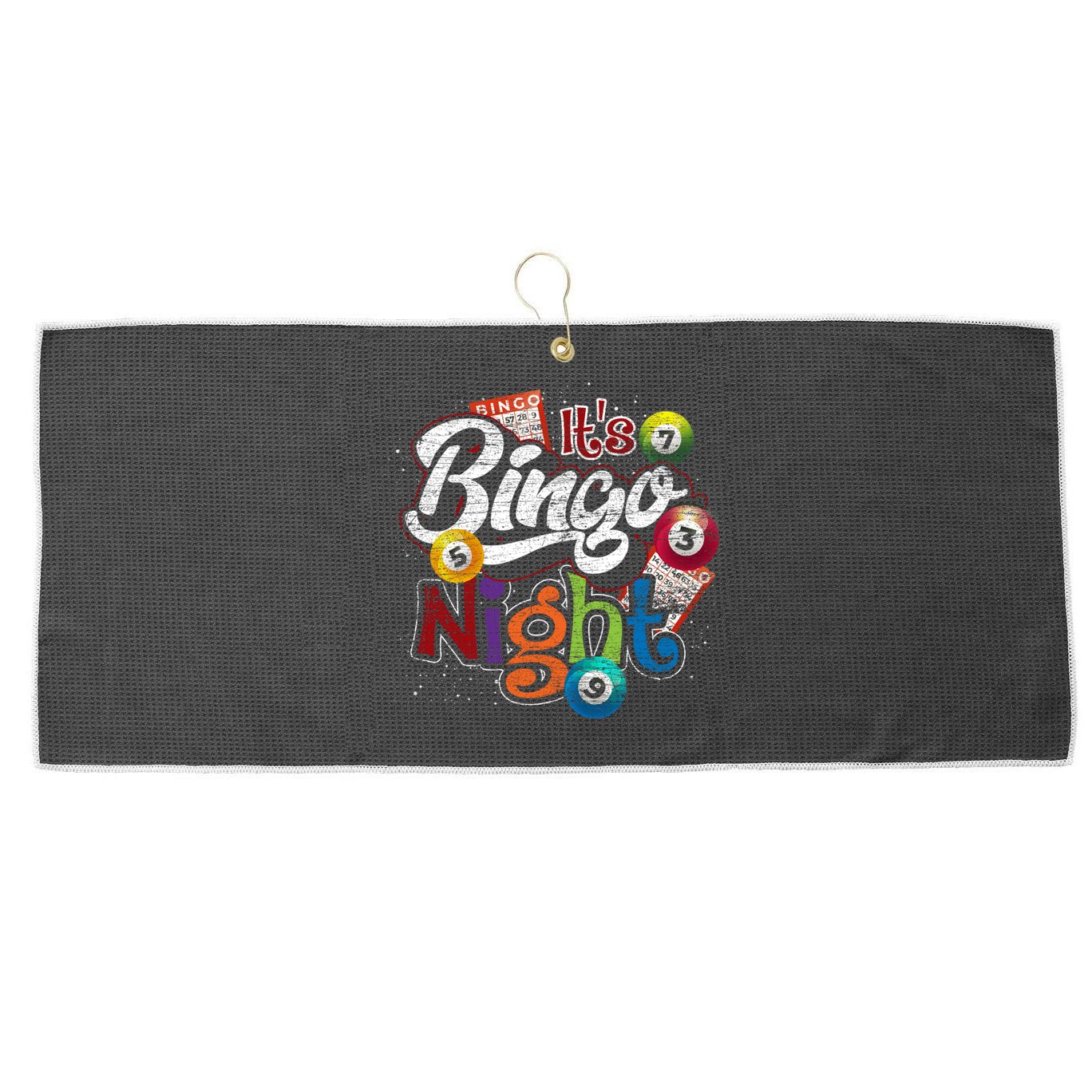 Gambling Lover Gift Its Bingo Night Funny Lottery Bingo Large Microfiber Waffle Golf Towel