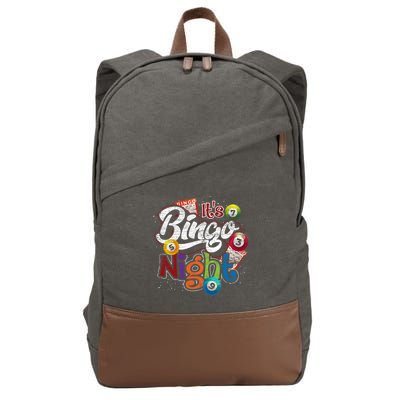 Gambling Lover Gift Its Bingo Night Funny Lottery Bingo Cotton Canvas Backpack