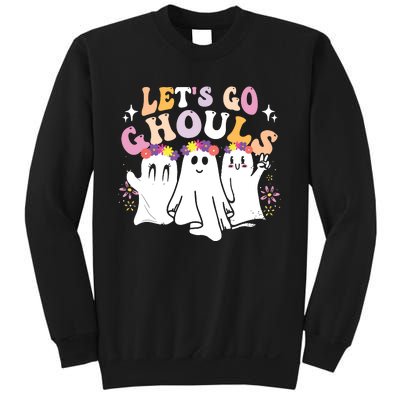 Groovy Lets Go Ghouls Cute Ghost Halloween Spooky Season Sweatshirt